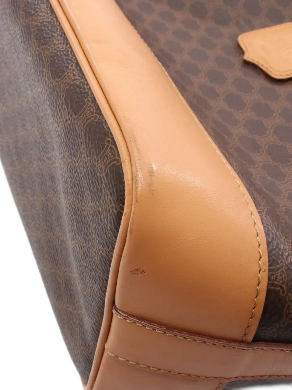 Pre-owned Celine 2000s Macadam Bucket Bag In Brown