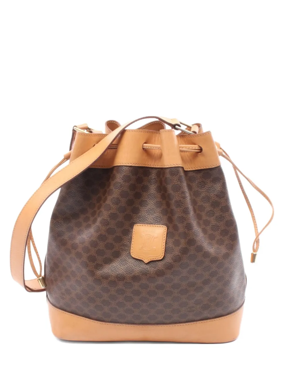Pre-owned Celine 2000s Macadam Bucket Bag In Brown
