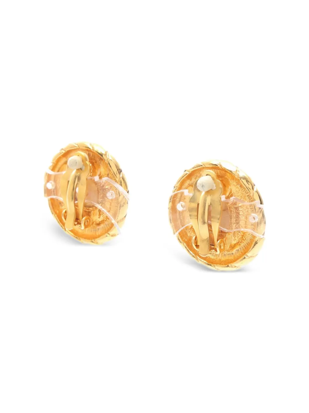 Pre-owned Chanel 1986-1988 Pearl Gold-tone Earrings In Yellow