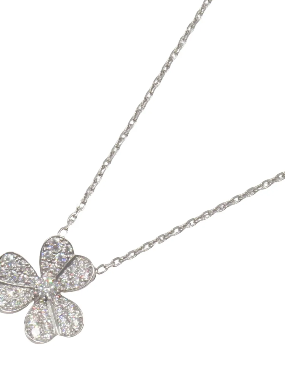 Van Cleef & Arpels Pre-Owned 2010s 18K white gold Frivole diamond necklace | Silver | Image 1