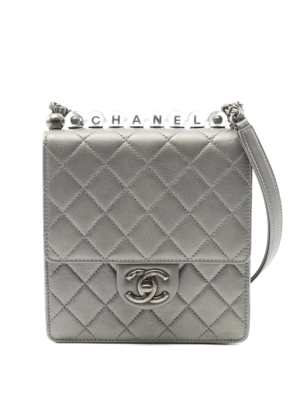 CHANEL Pre-Owned 2020-2021 matelassé chain shoulder bag | Grey | Image 1
