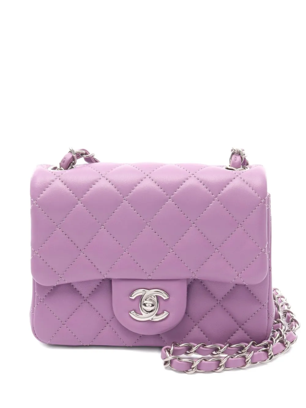 CHANEL Pre-Owned 2020-2021 マトラッセ ショルダーバッグ ミニ - パープル CHANEL Pre-Owned 2020-2021 マトラッセ ショルダーバッグ ミニ - パープル
