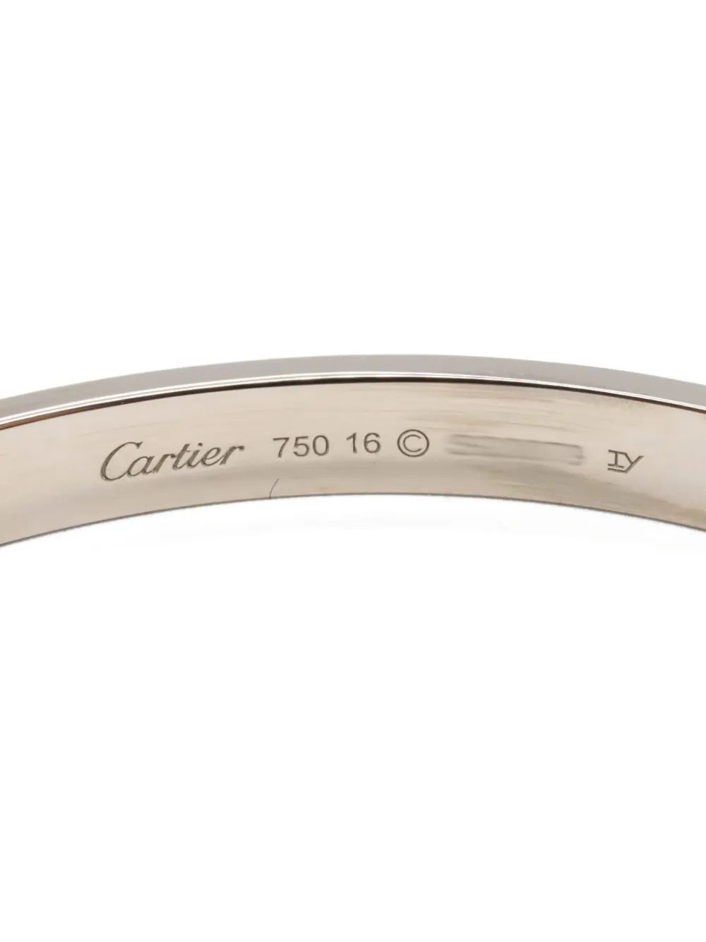 Pre-owned Cartier 10s 18k White Gold Love Breath Bracelet In Gray