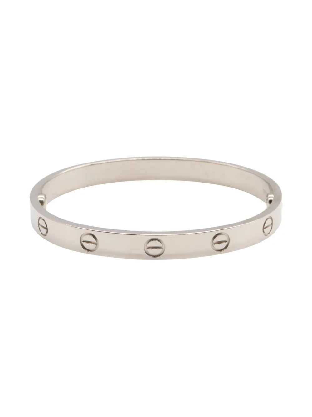 Pre-owned Cartier 10s 18k White Gold Love Breath Bracelet In Gray