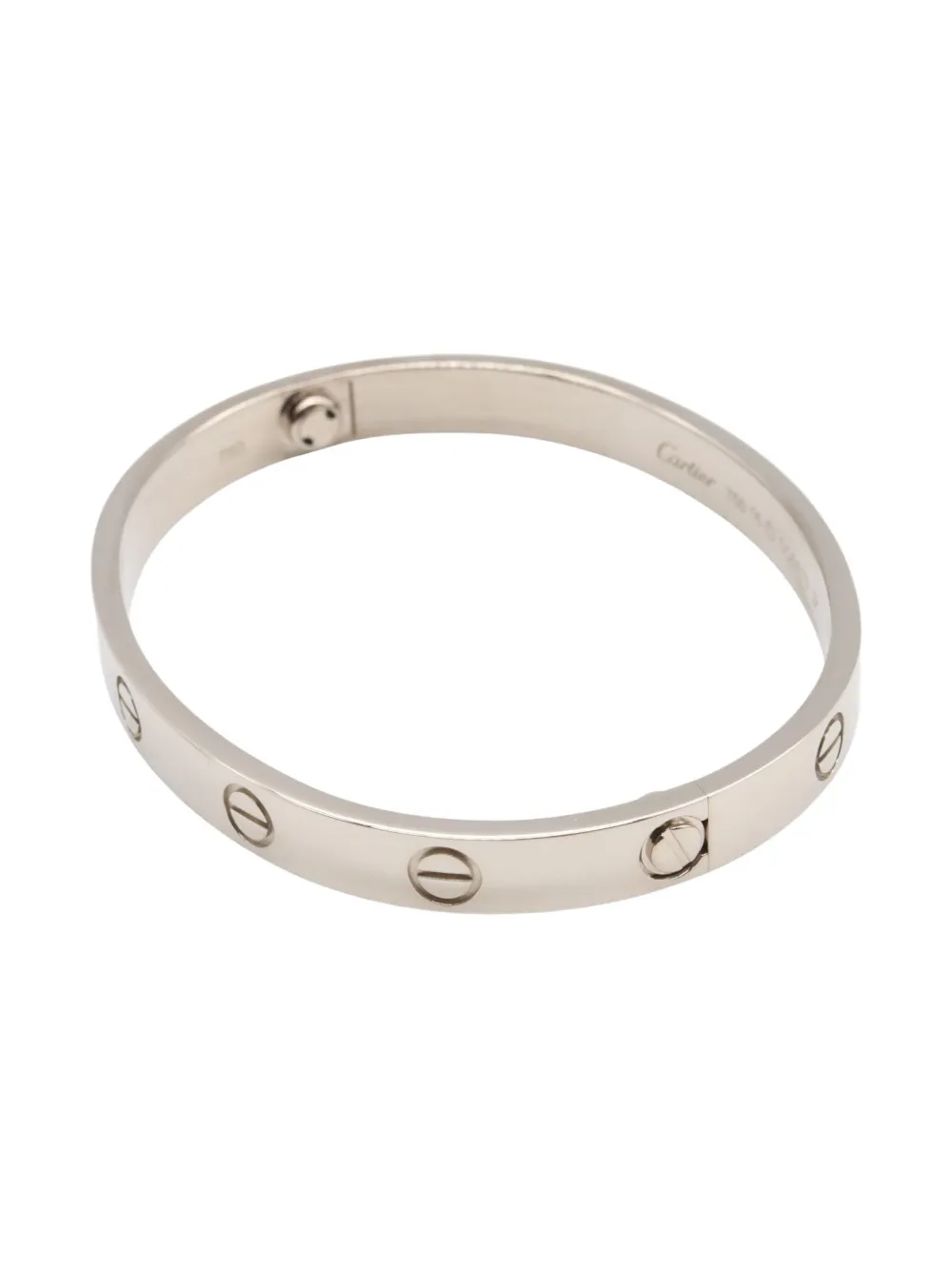 Pre-owned Cartier 10s 18k White Gold Love Breath Bracelet In Gray