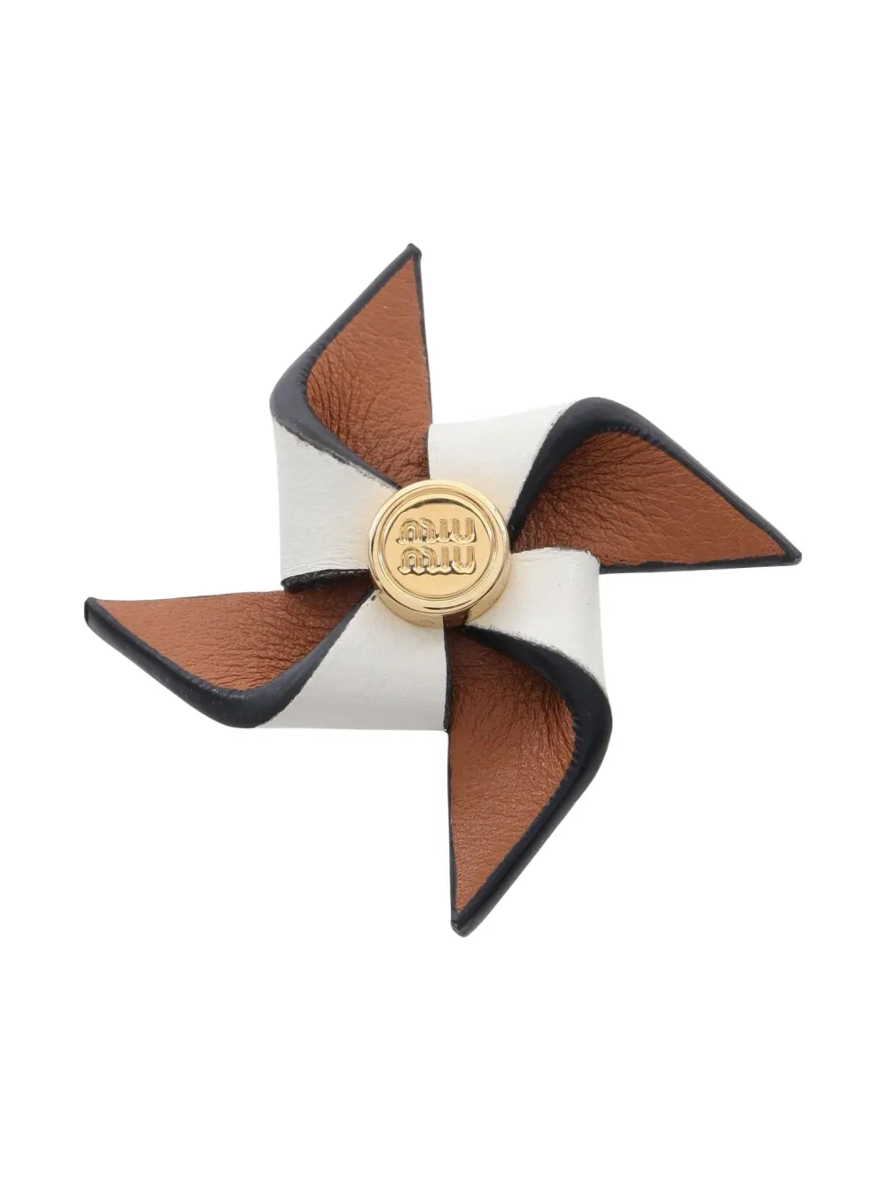 Pre-owned Miu Miu 2020s Pinwheel Brooch In Brown