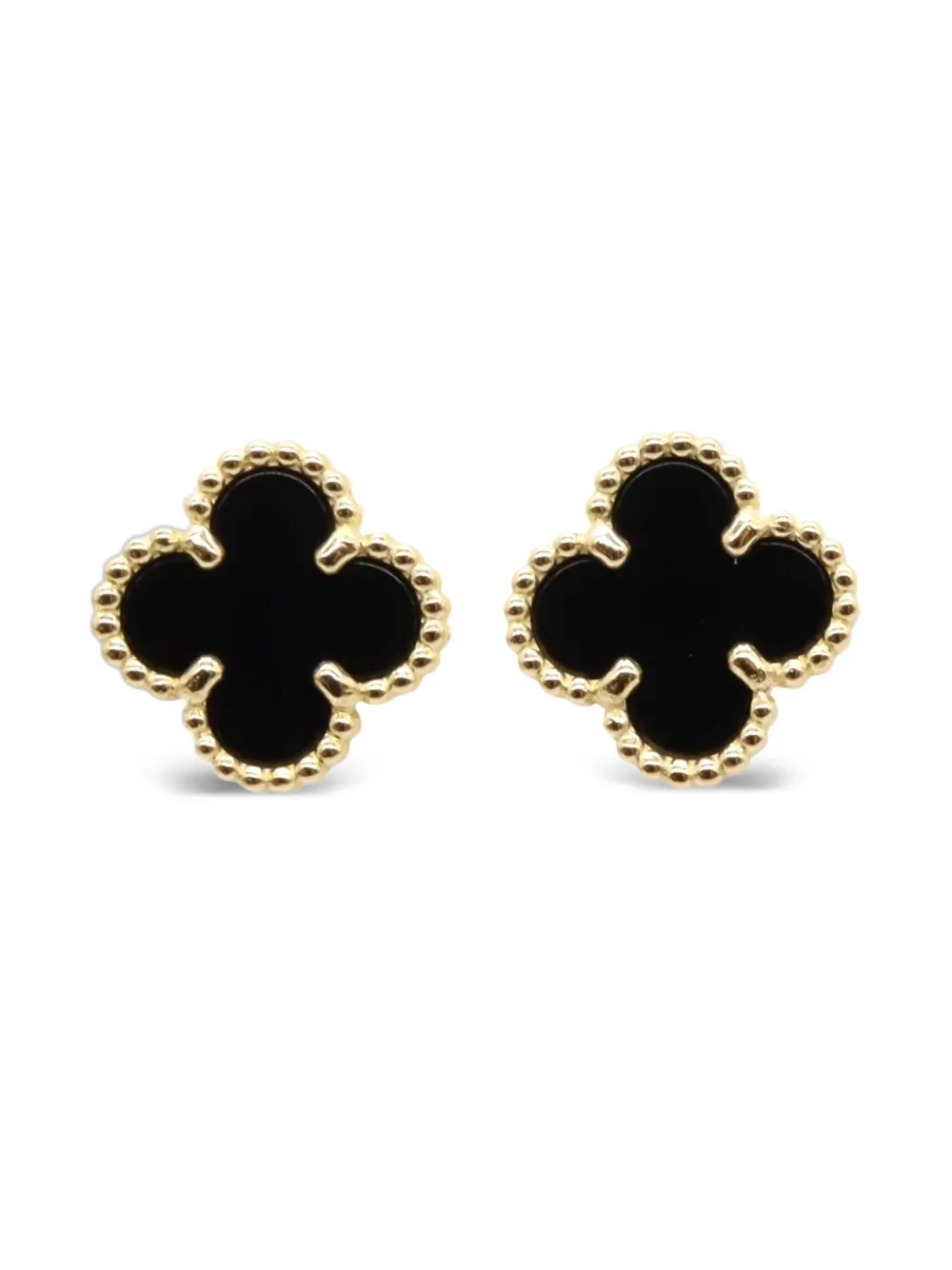 Van Cleef & Arpels Pre-Owned 2010s 18K yellow gold Sweet Alhambra onyx earrings | Black | Image 1