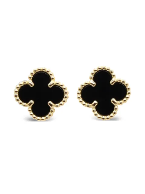Van Cleef & Arpels Pre-Owned 2010s 18K yellow gold Sweet Alhambra onyx earrings