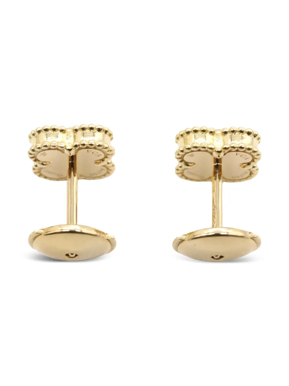 Van Cleef & Arpels Pre-Owned 2010s 18K yellow gold Sweet Alhambra onyx earrings | Image 2
