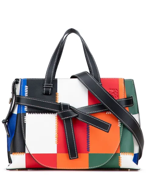 Loewe Pre-Owned 2018 Medium Patchwork Leather Gate Top Handle satchel