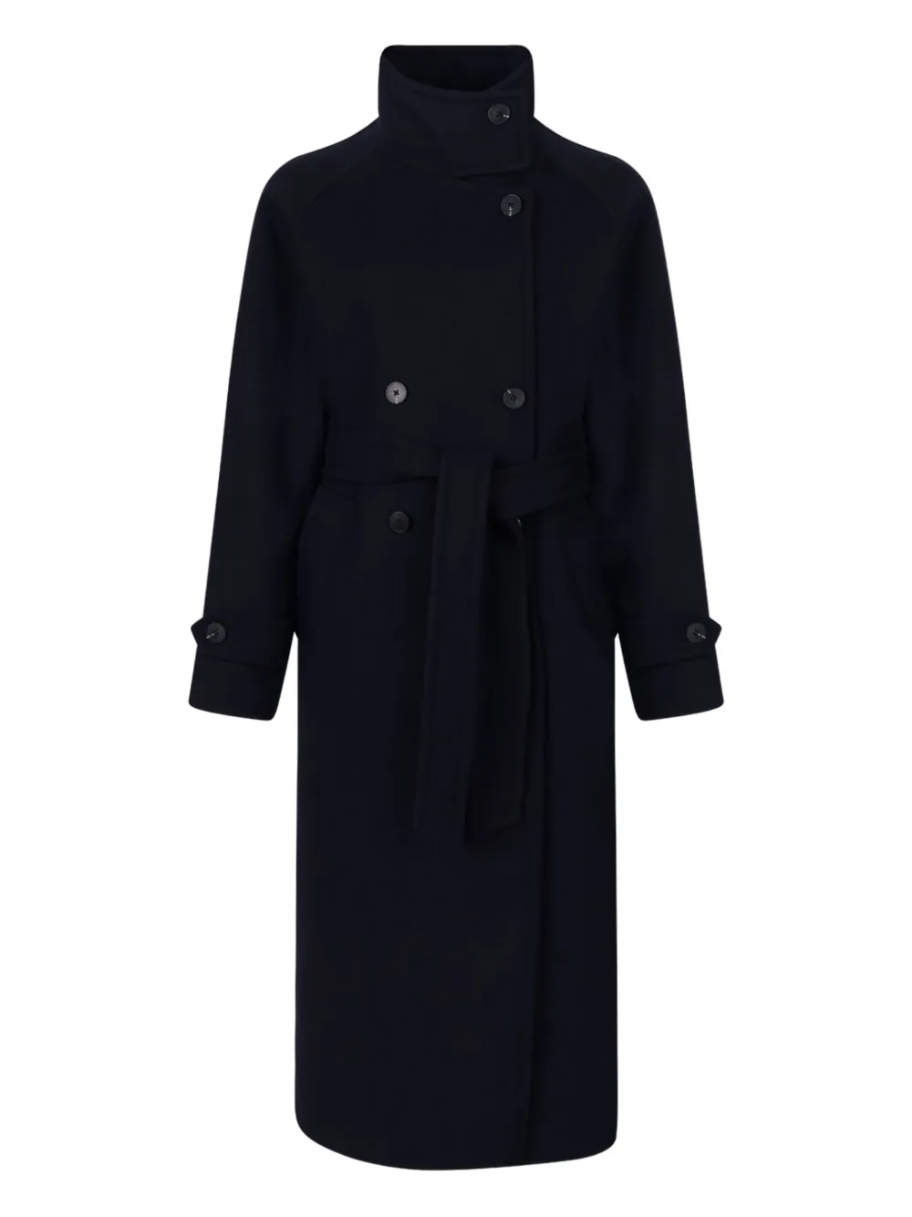 SELECTED button belted coat | Blue | Image 1