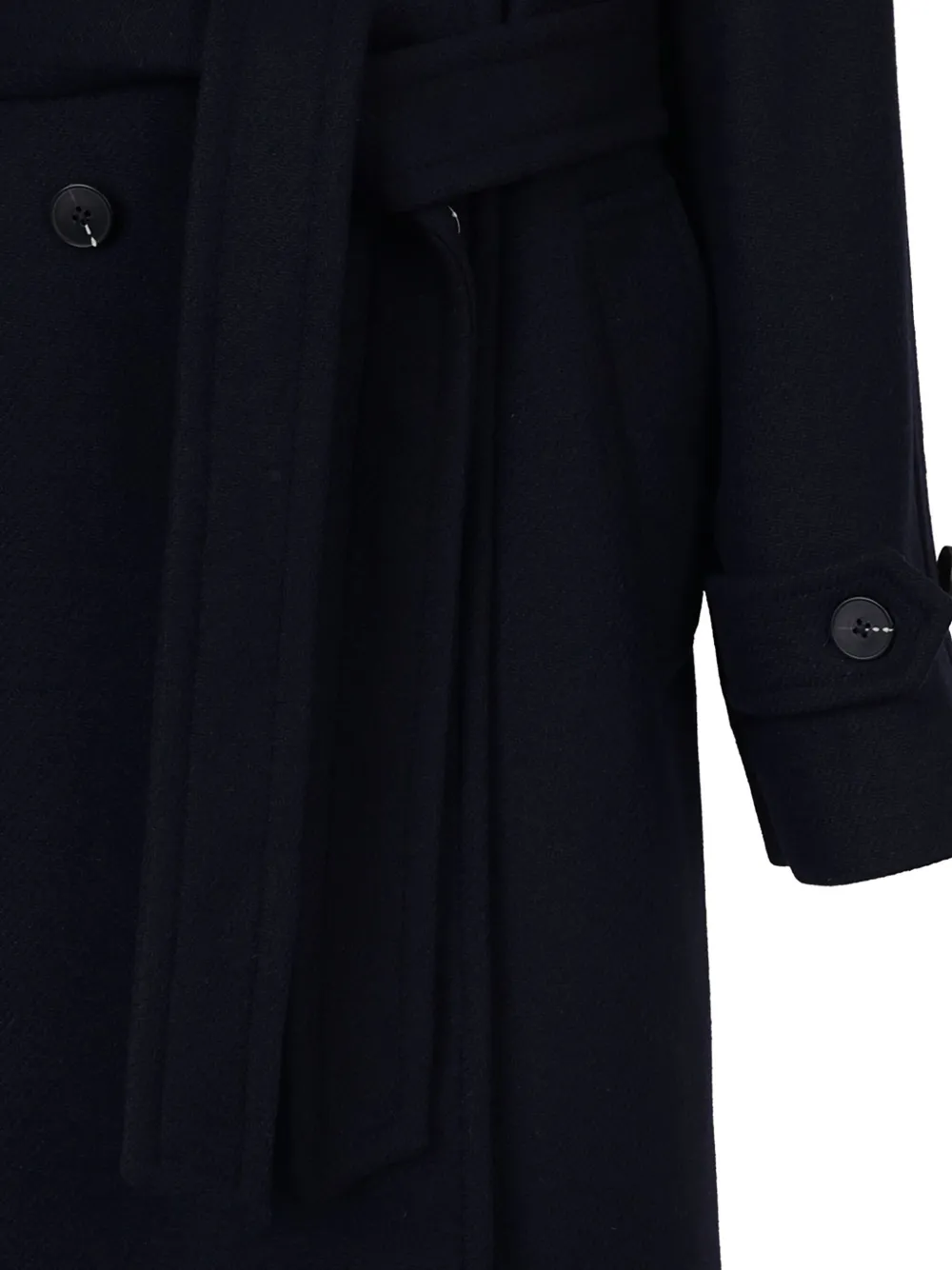 SELECTED Jas met ceintuur en knopen Blauw