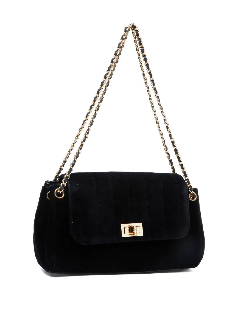 Pre-owned Chanel 2002-2003 2.55 Reissue Quilted Chain-strap Shoulder Bag In Black