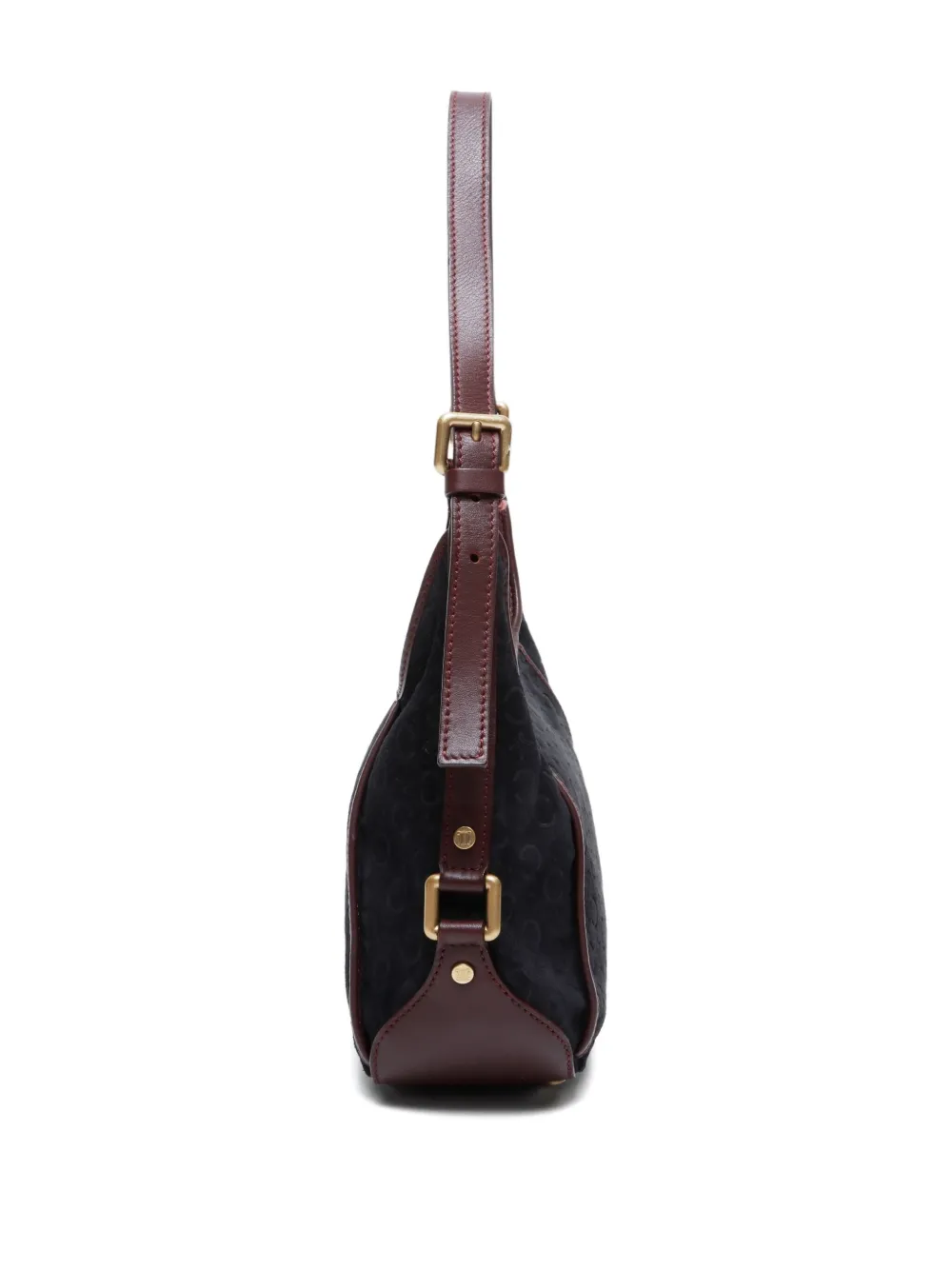 Pre-owned Celine 1990-2010s Macadam-print Shoulder Bag In Black