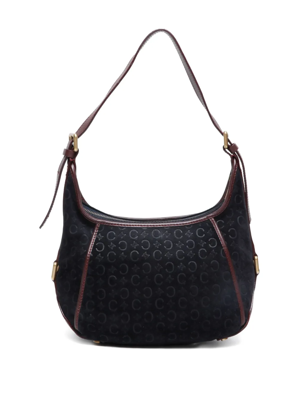 Pre-owned Celine 1990-2010s Macadam-print Shoulder Bag In Black