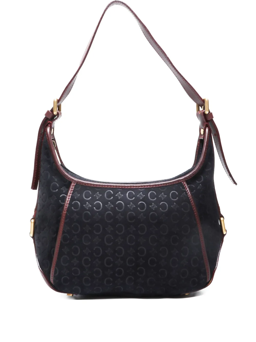 Pre-owned Celine 1990-2010s Macadam-print Shoulder Bag In Black