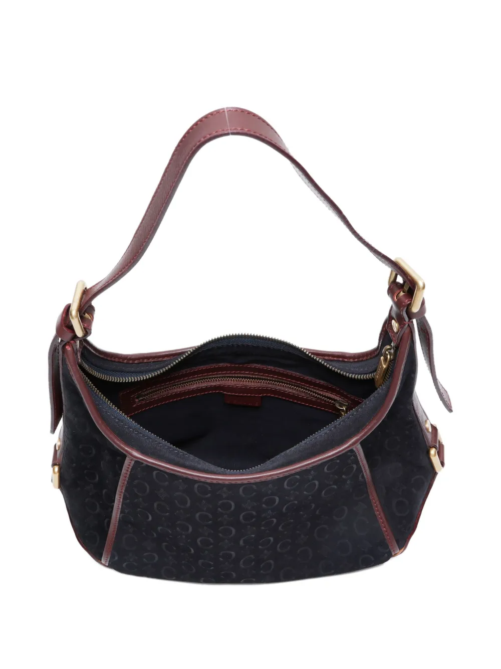Pre-owned Celine 1990-2010s Macadam-print Shoulder Bag In Black