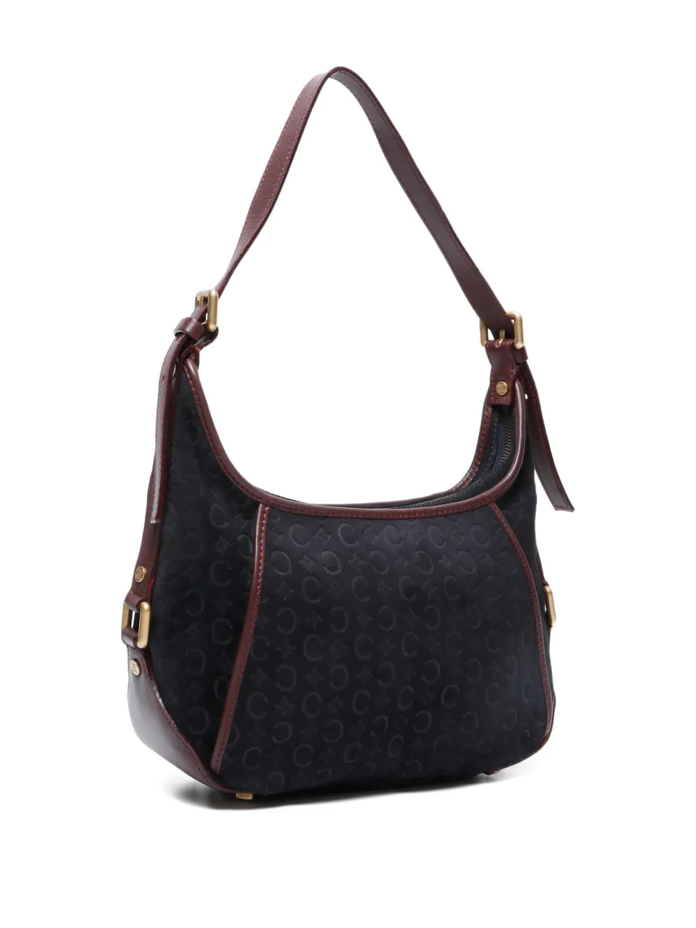 Pre-owned Celine 1990-2010s Macadam-print Shoulder Bag In Black