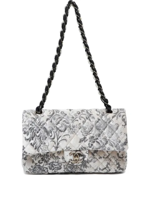 CHANEL Pre-Owned 2009-2010 Double Flap damask-print quilted shoulder bag