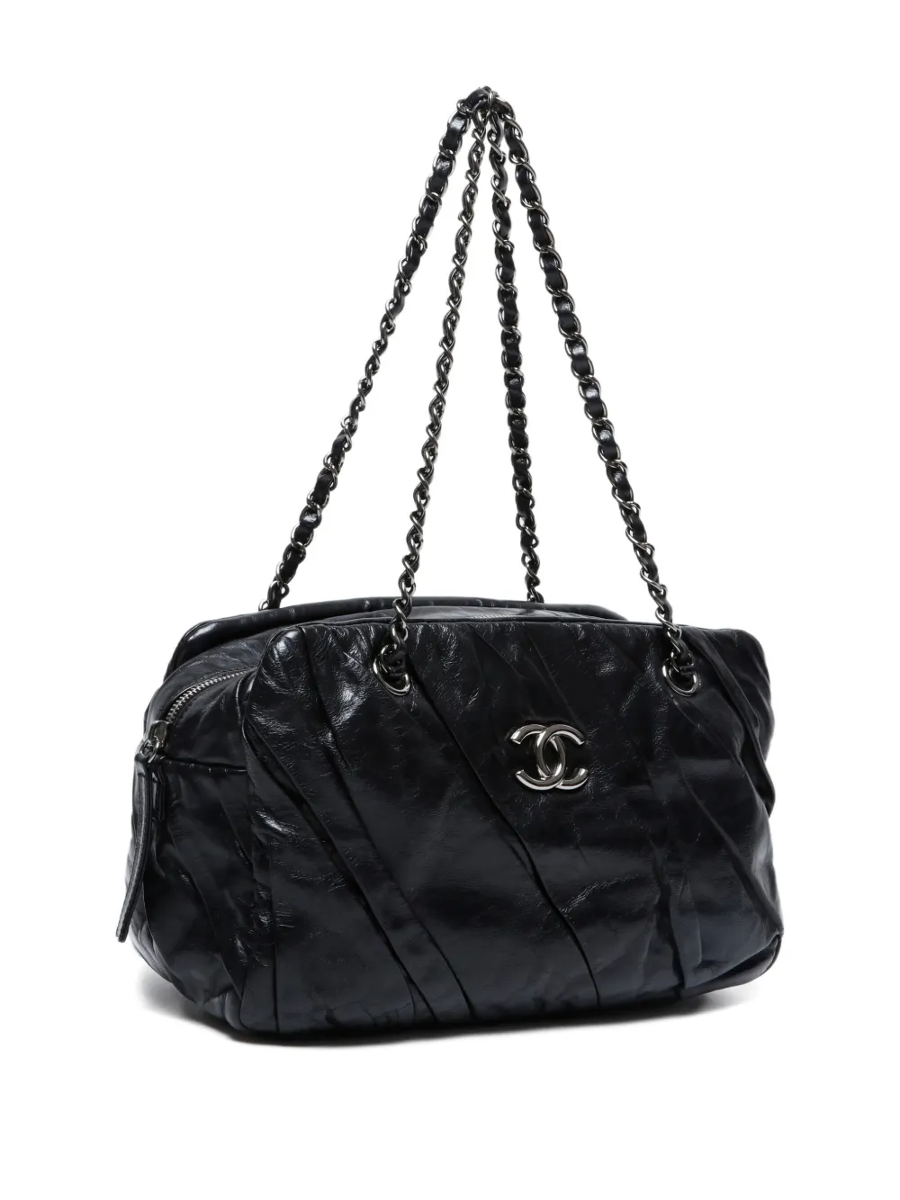 Pre-owned Chanel 2010-2011 Cc-mark Chain Shoulder Bag In Black