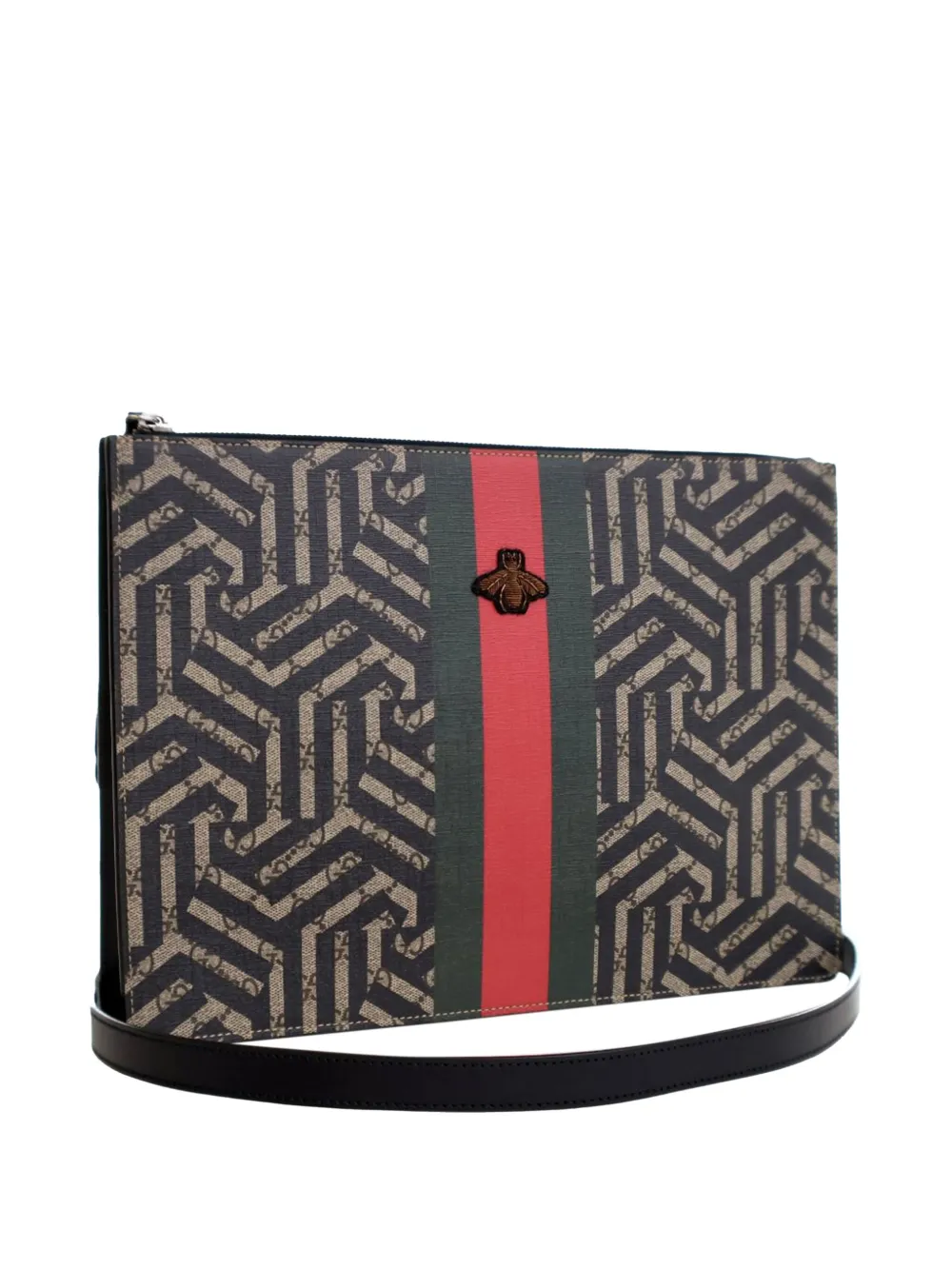 Pre-owned Gucci 2016-2025 Gg Supreme Caleido Web Messenger Bag Crossbody Bag In Brown