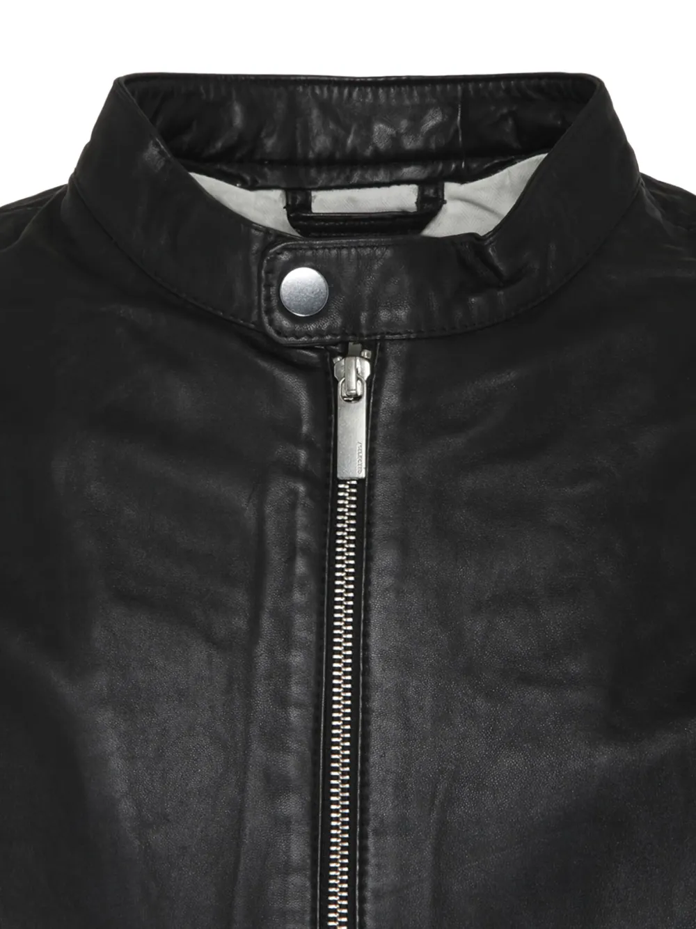 Selected Femme Zip-fastening Leather Jacket In Black