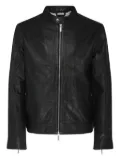 Selected Femme zip-fastening leather jacket - Black