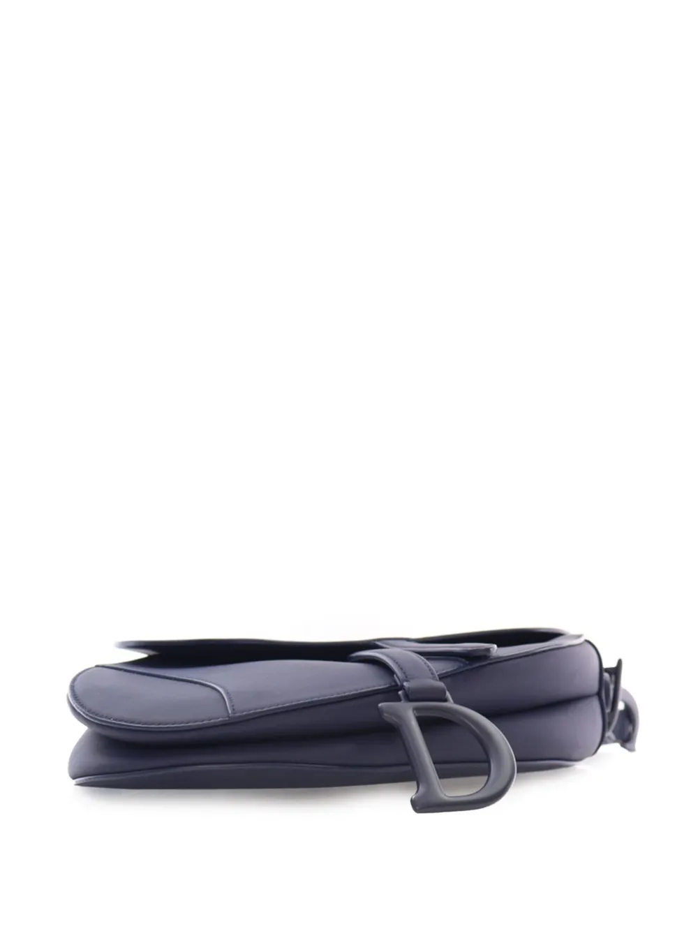 Pre-owned Dior 2019 Ultra Matte Calfskin Saddle Bag Shoulder Bag In Blue