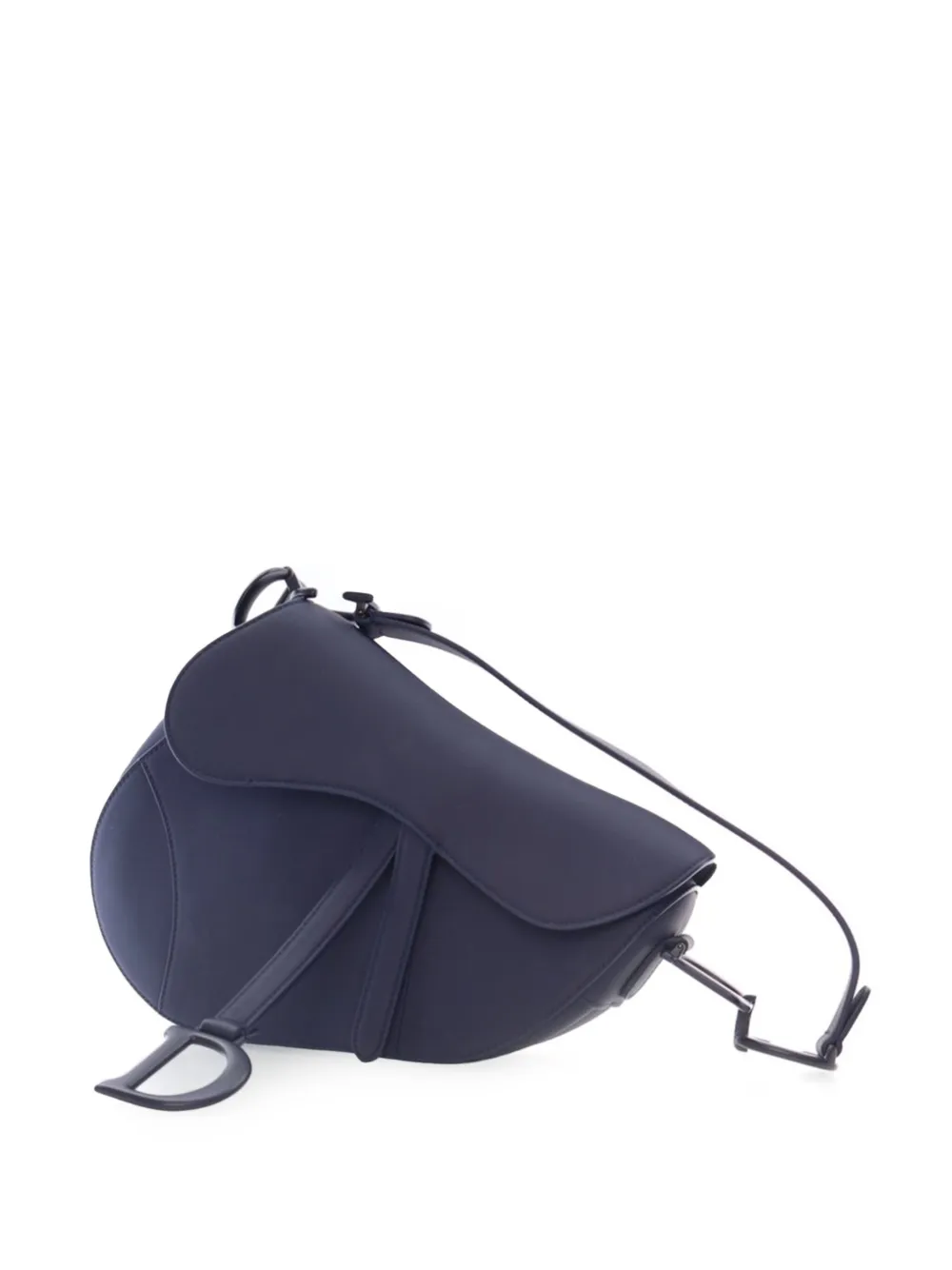 Pre-owned Dior 2019 Ultra Matte Calfskin Saddle Bag Shoulder Bag In Blue