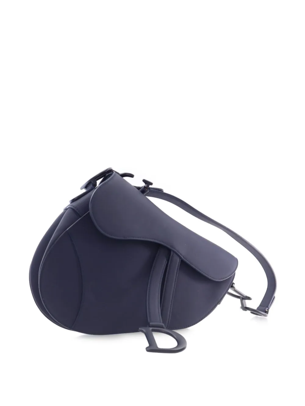 Pre-owned Dior 2019 Ultra Matte Calfskin Saddle Bag Shoulder Bag In Blue