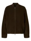 Selected Femme zip-front bomber jacket - Brown