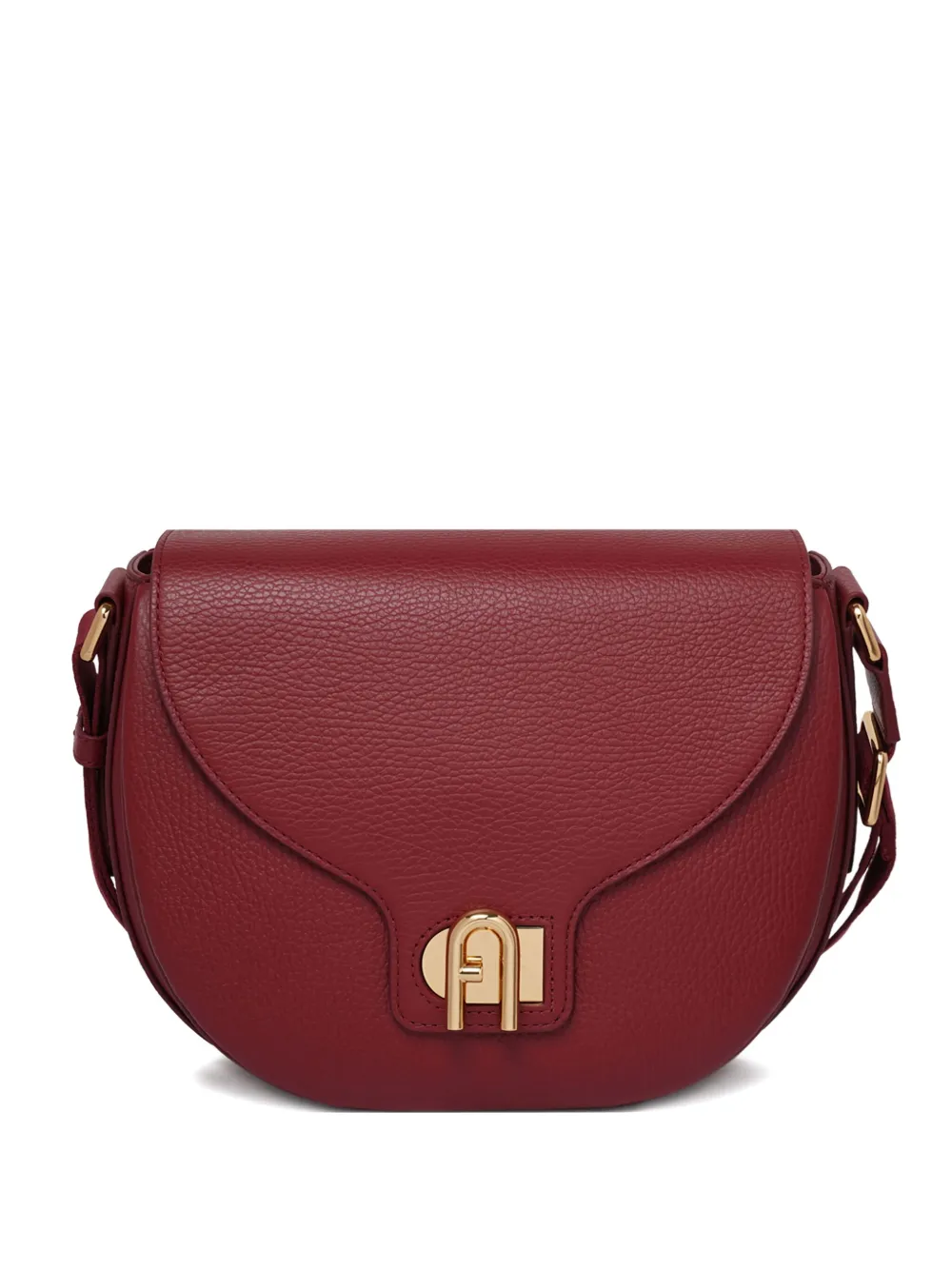 Furla Lotus Arched-lock Crossbody Bag In Burgundy
