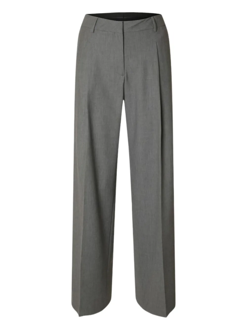 Selected Femme Pressed-crease Trousers In Gray