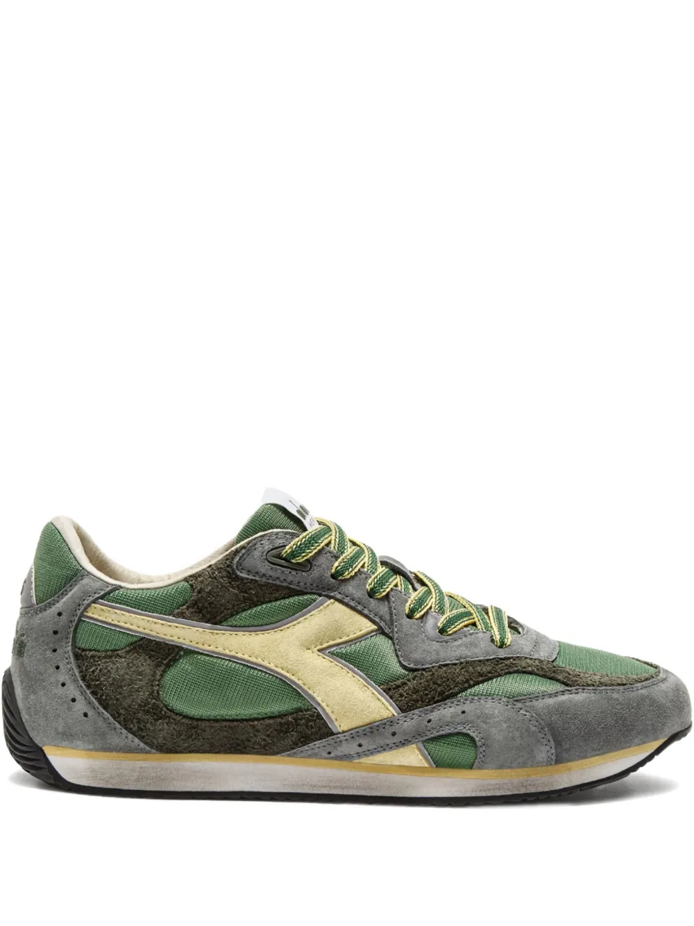 Diadora suede panelled trainers Green