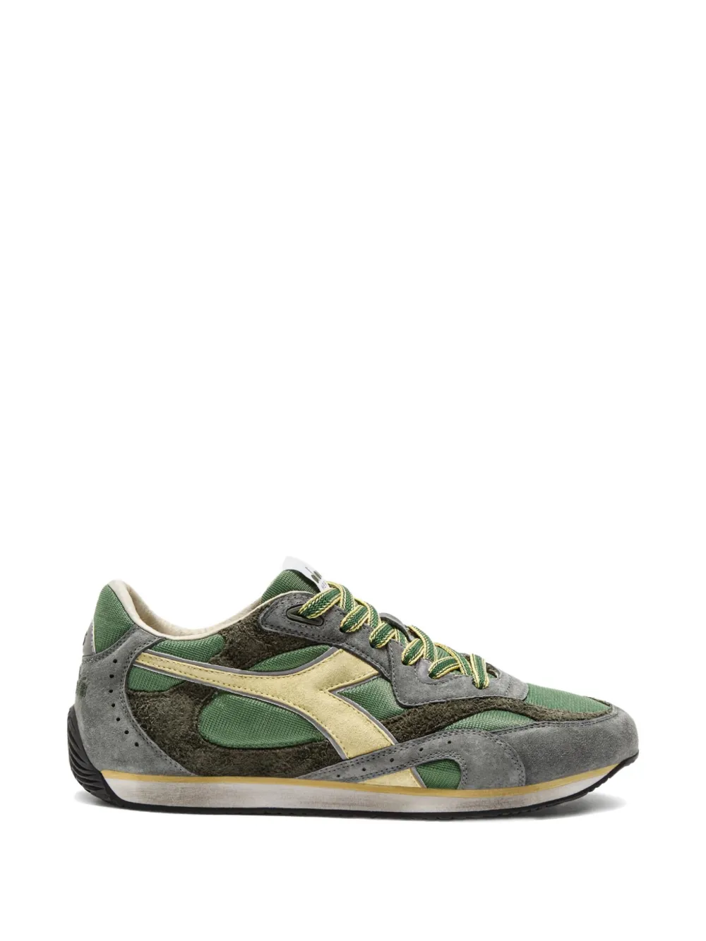 Diadora suede panelled trainers Green