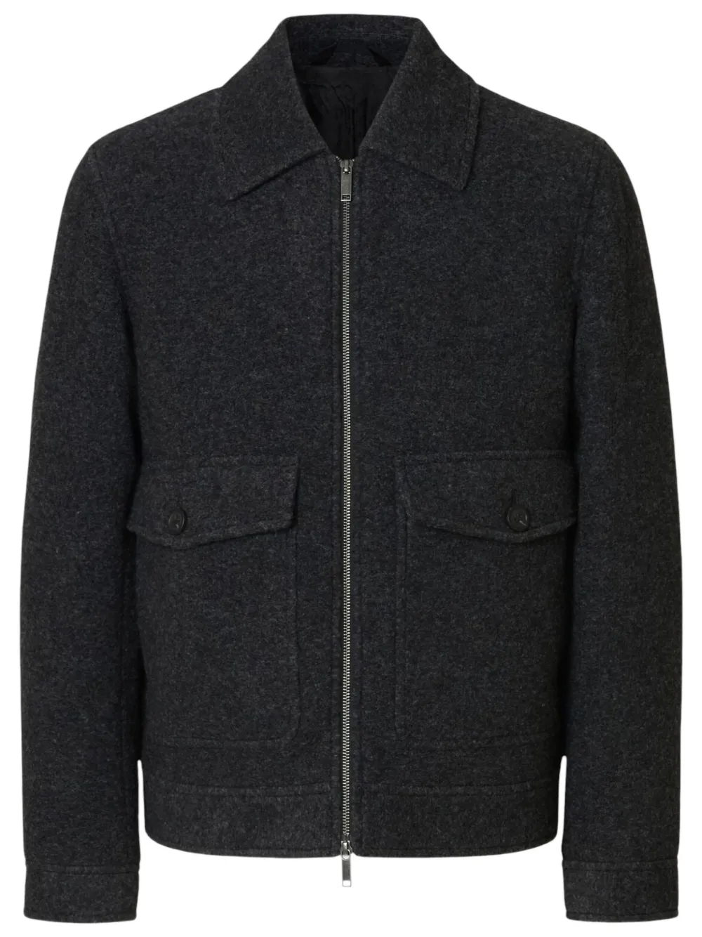 Selected Flap-pocket Zip Jacket In Black