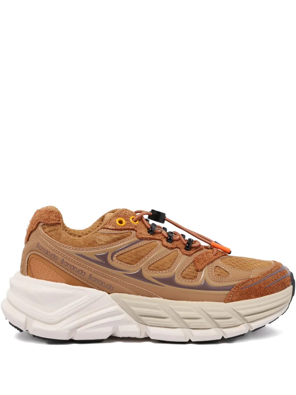 Barracuda Round-one Sneakers In Technical Fabric And Suede In Brown