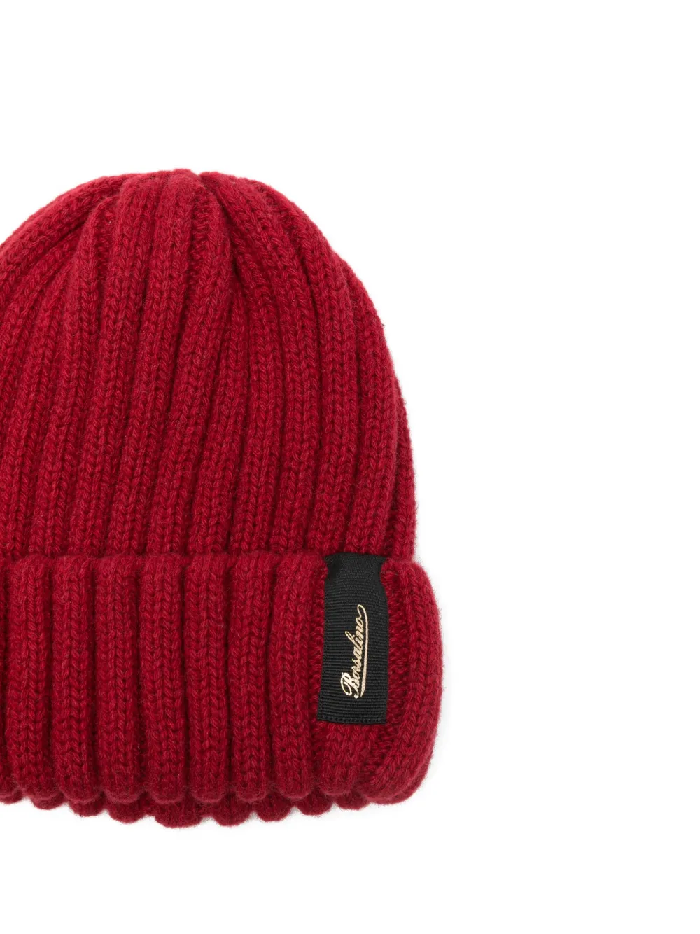 Borsalino Ribbed Cashmere Beanie In Red