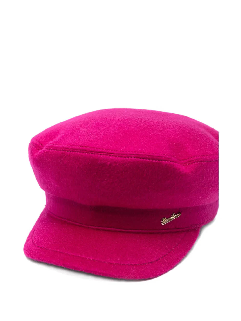 Borsalino Cashmere Cap With Flat Brim Design In Purple