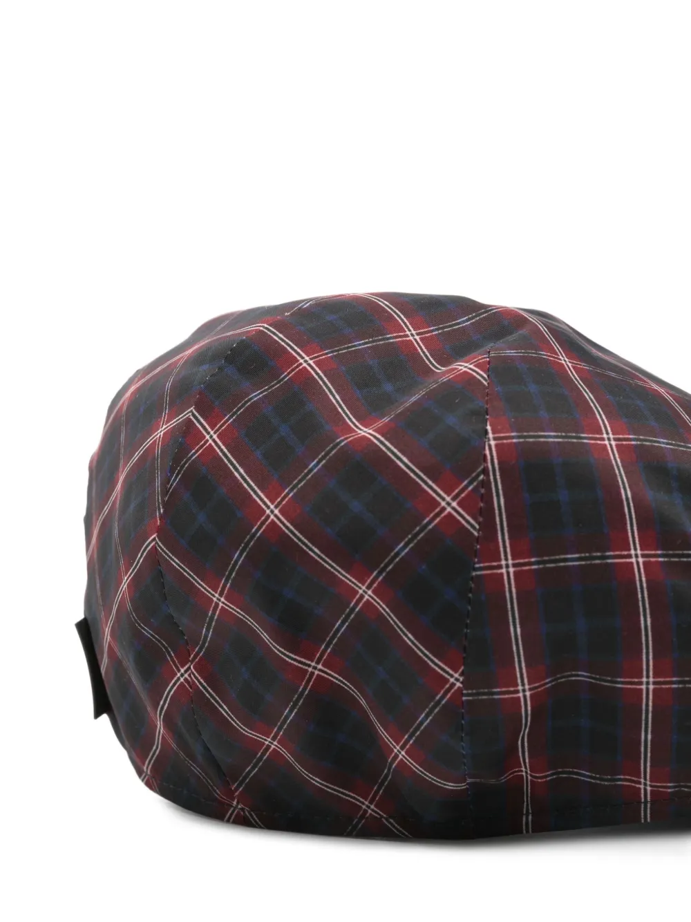 Borsalino Checked Cap Featuring Curved Brim In Brown
