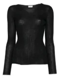 MRZ ribbed wool long-sleeve top - Black