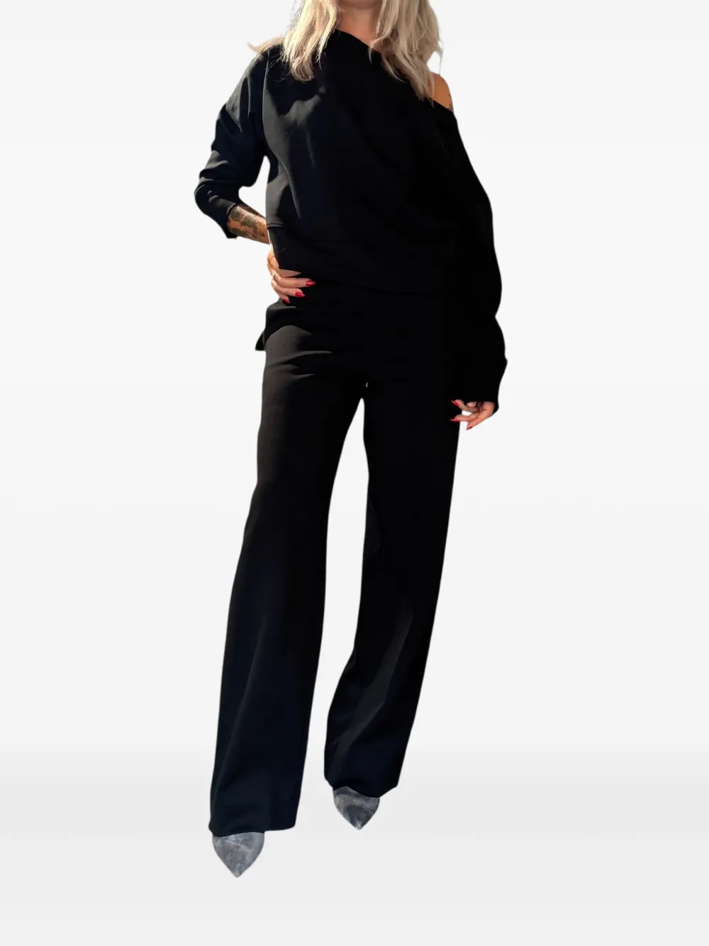 Merci tonal-stitching trousers - Zwart