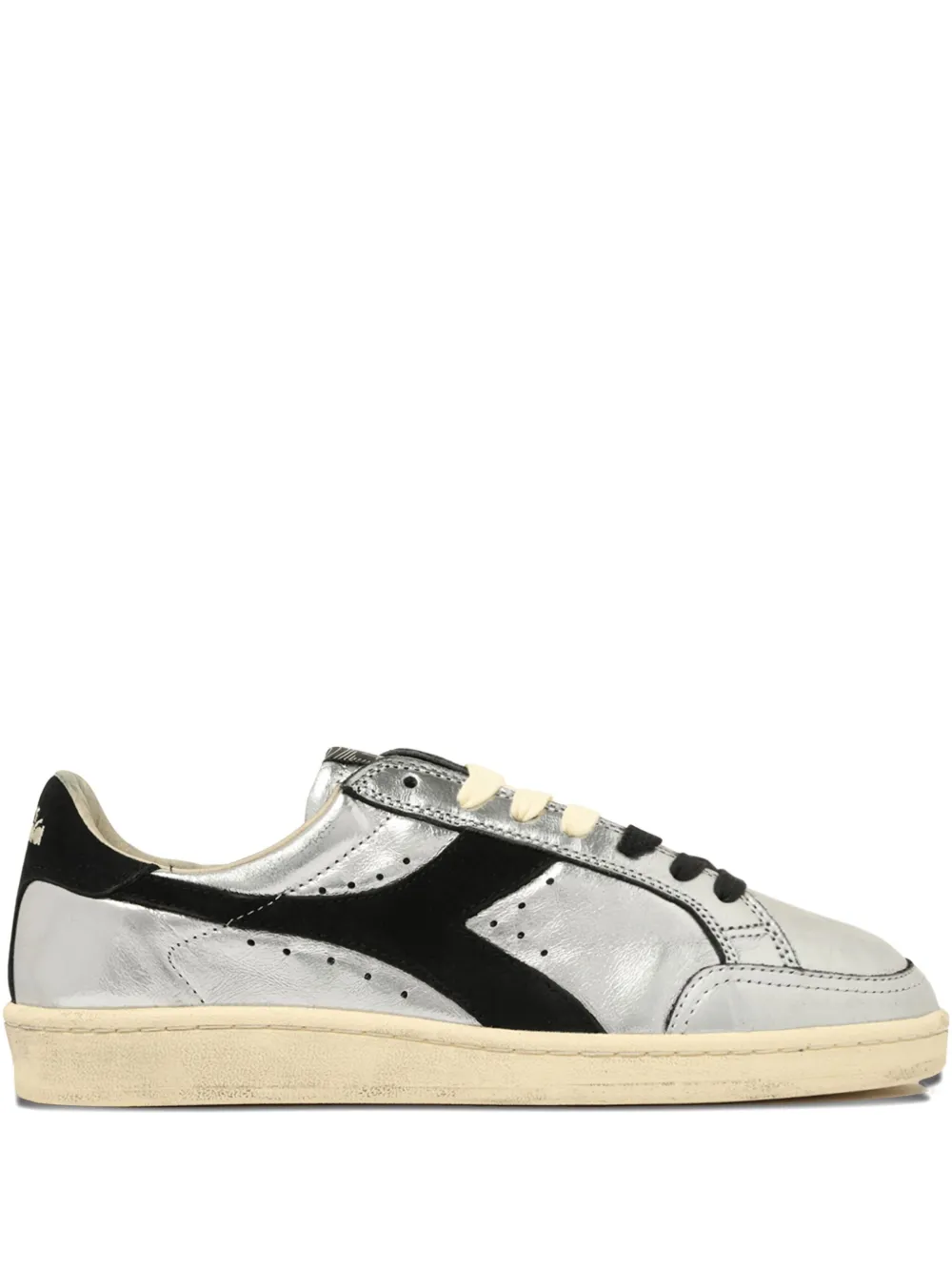 Diadora metallic-leather panel sneakers | Silver | Image 1