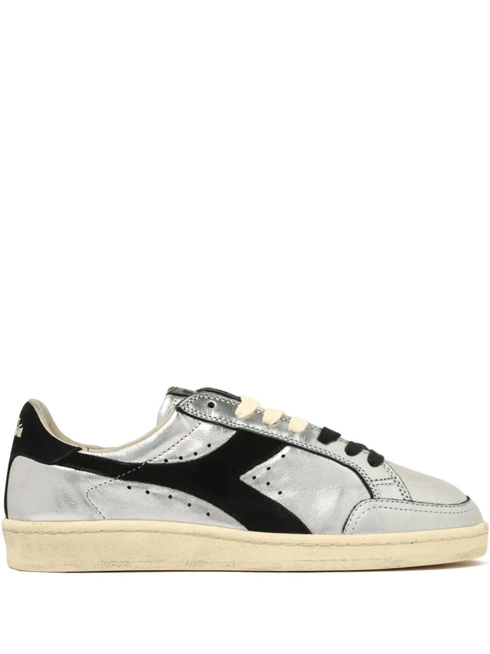 Diadora metallic-leather panel sneakers Silver