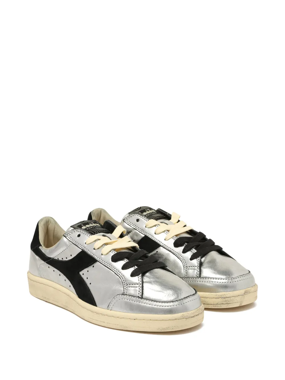 Diadora metallic-leather panel sneakers Silver