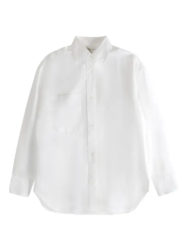 Studio Nicholson Leto Patch-pocket Long-sleeve Shirt in White