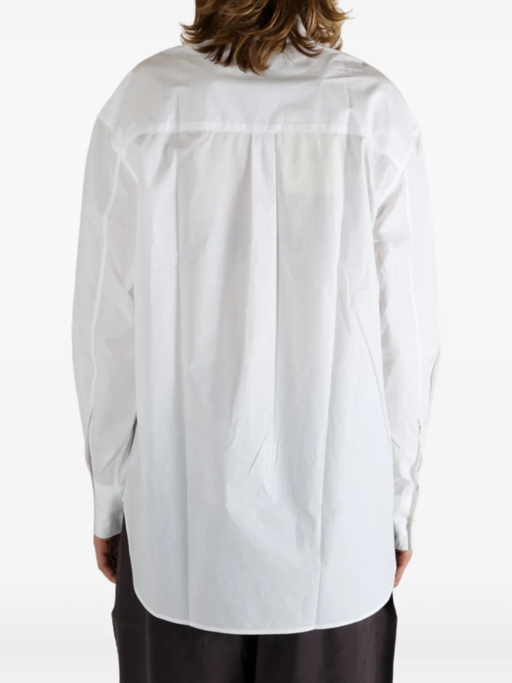 Studio Nicholson Leto patch-pocket long-sleeve shirt Wit