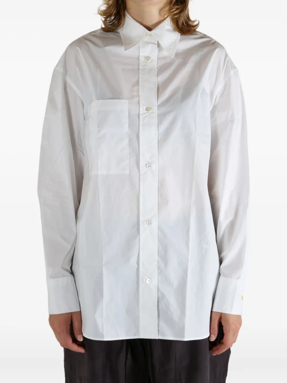 Studio Nicholson Leto patch-pocket long-sleeve shirt - Wit