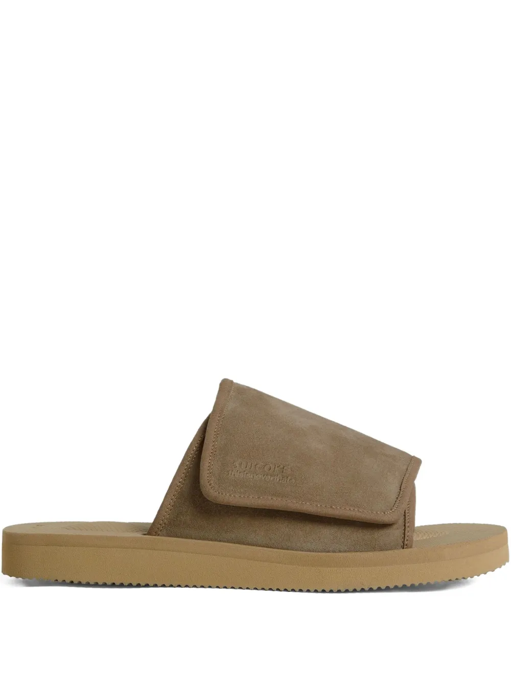 Suicoke x Thisisneverthat suede-leather strap slides | Brown | Image 1