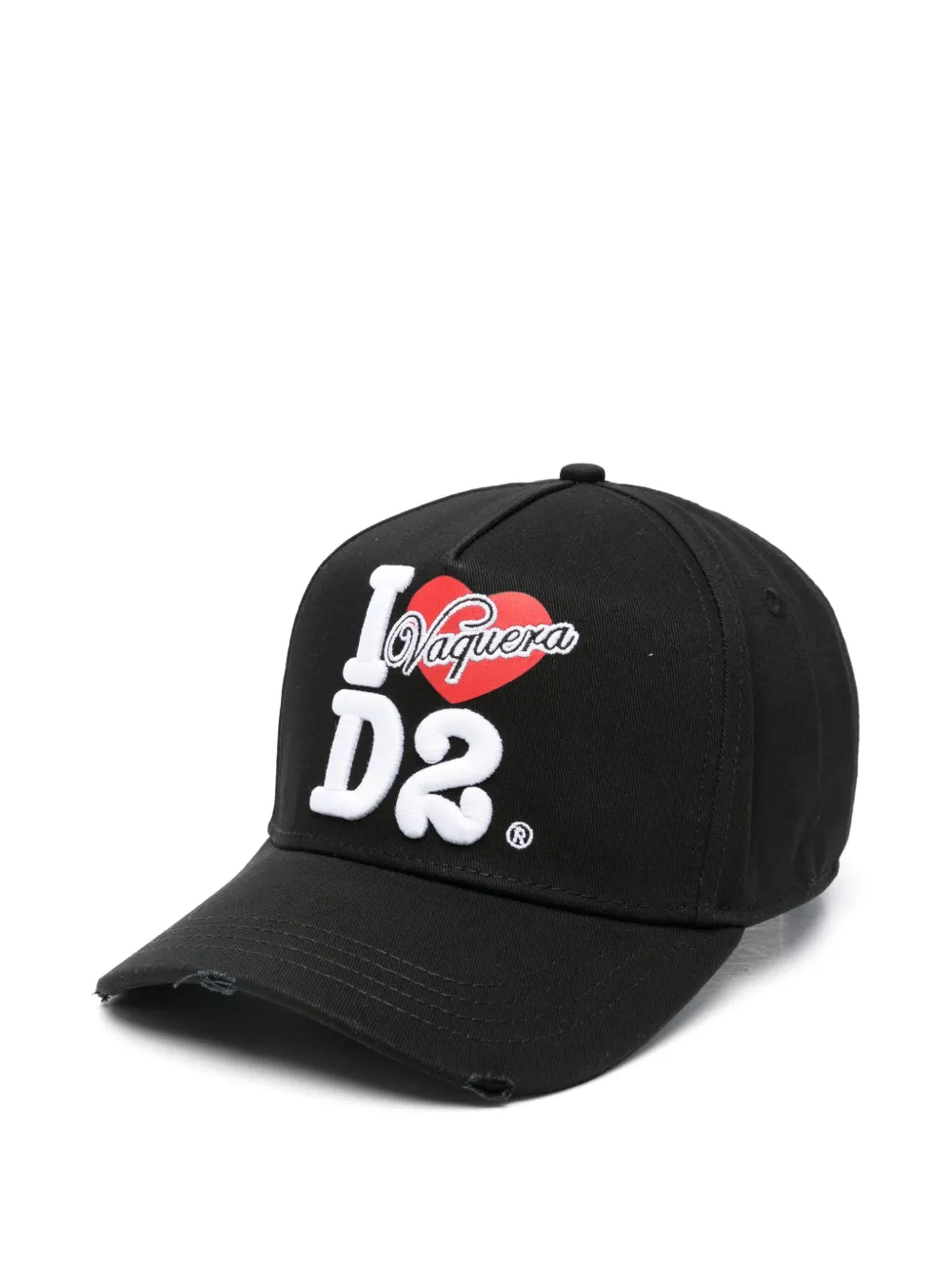 DSQUARED2 distressed logo-detail baseball cap | Black | Image 1